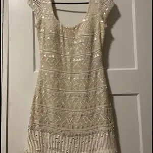 scala white beaded dress Scala Beaded White Dress